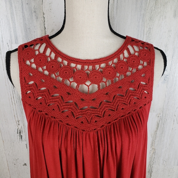 Loft Crochet Yoke Trapeze Dress Sz Medium - Picture 2 of 6